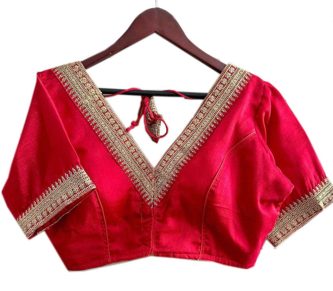 Embroidered Vichitra Silk Readymade Blouse