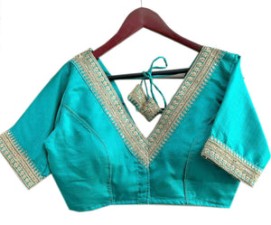 Embroidered Vichitra Silk Readymade Blouse
