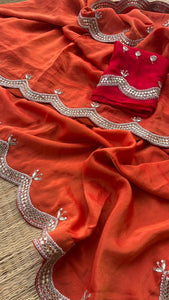 Pure Cosmo Silk Saree with Crepe Silk Blouse
