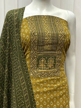 Load image into Gallery viewer, Mehendi Green Ajrakh Printed Salwar Material
