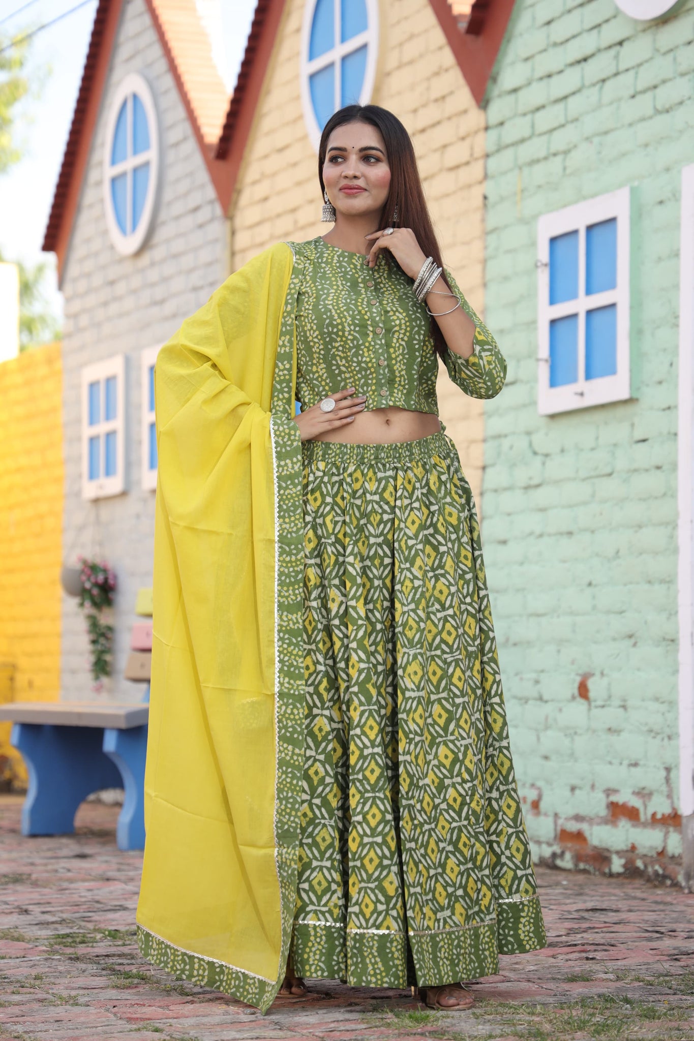 Beautiful cotton-silk Lehenga Skirt and blouse. | Cotton lehenga, Choli  designs, Navratri dress