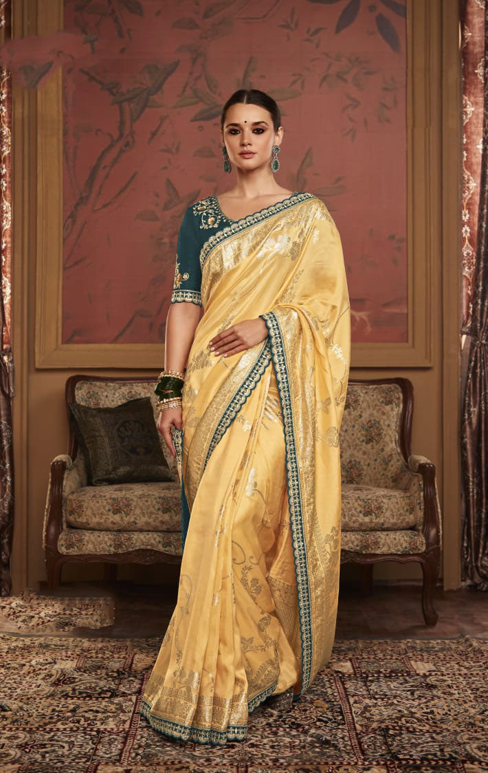 Buy Akhilam Womens Polycotton Cream Solid Saree with Unstitched Blouse  online