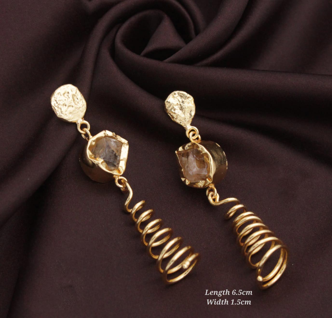 Grey Antique Gold Polki Stone Indian Asian Jhumki Earring Tikka Jewellery  Set Wedding Party — Glimour Jewellery