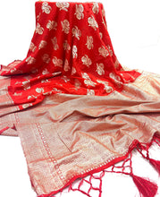 Load image into Gallery viewer, Pure Soft Khadi Crepe Silk Saree
