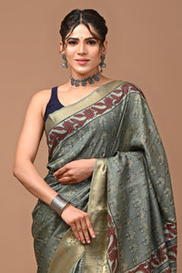 Pure Modal Silk Saree with Hand Block Print