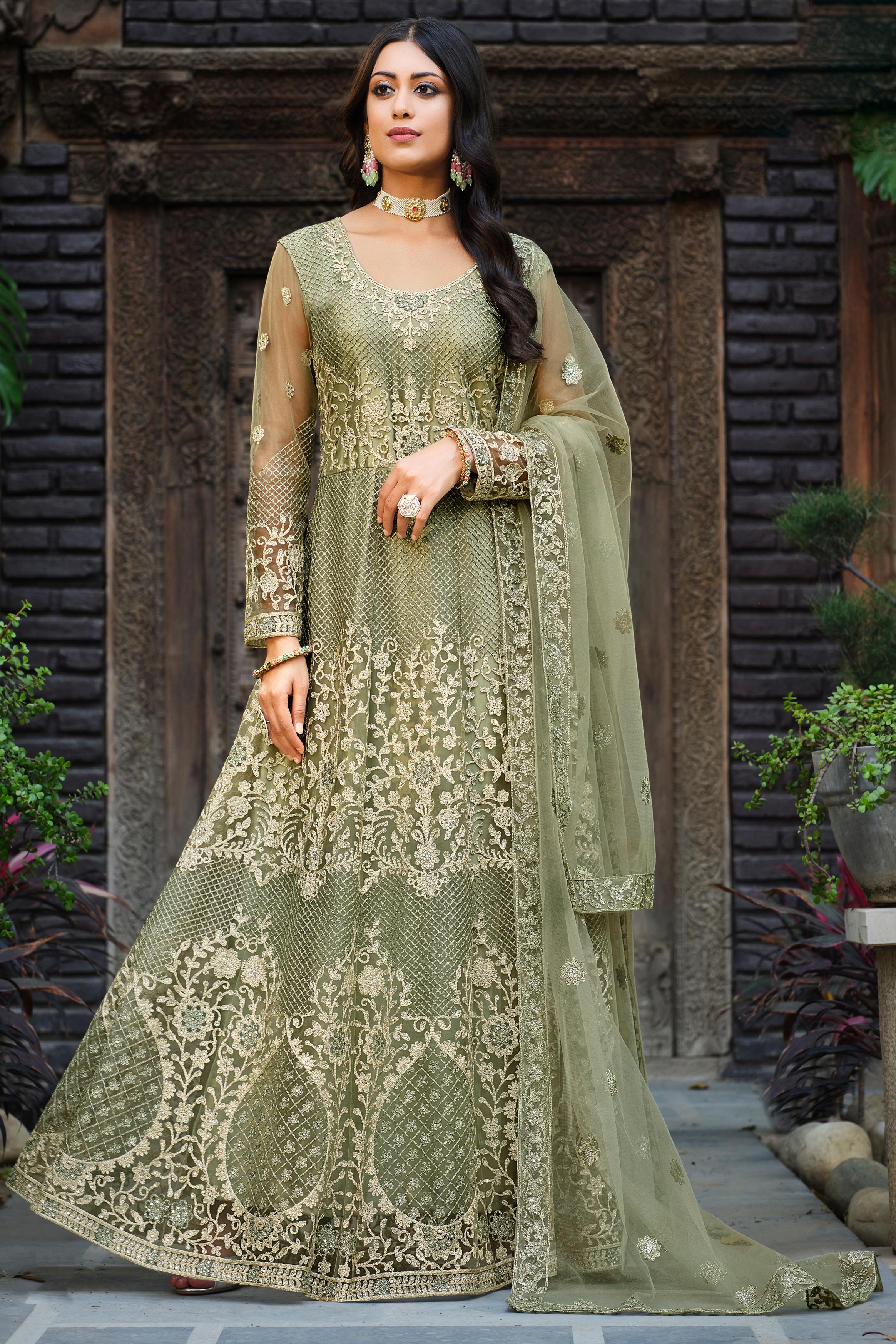 Butterfly Net Semi-Stitched Anarkali Salwar Suit – Yes We Shop