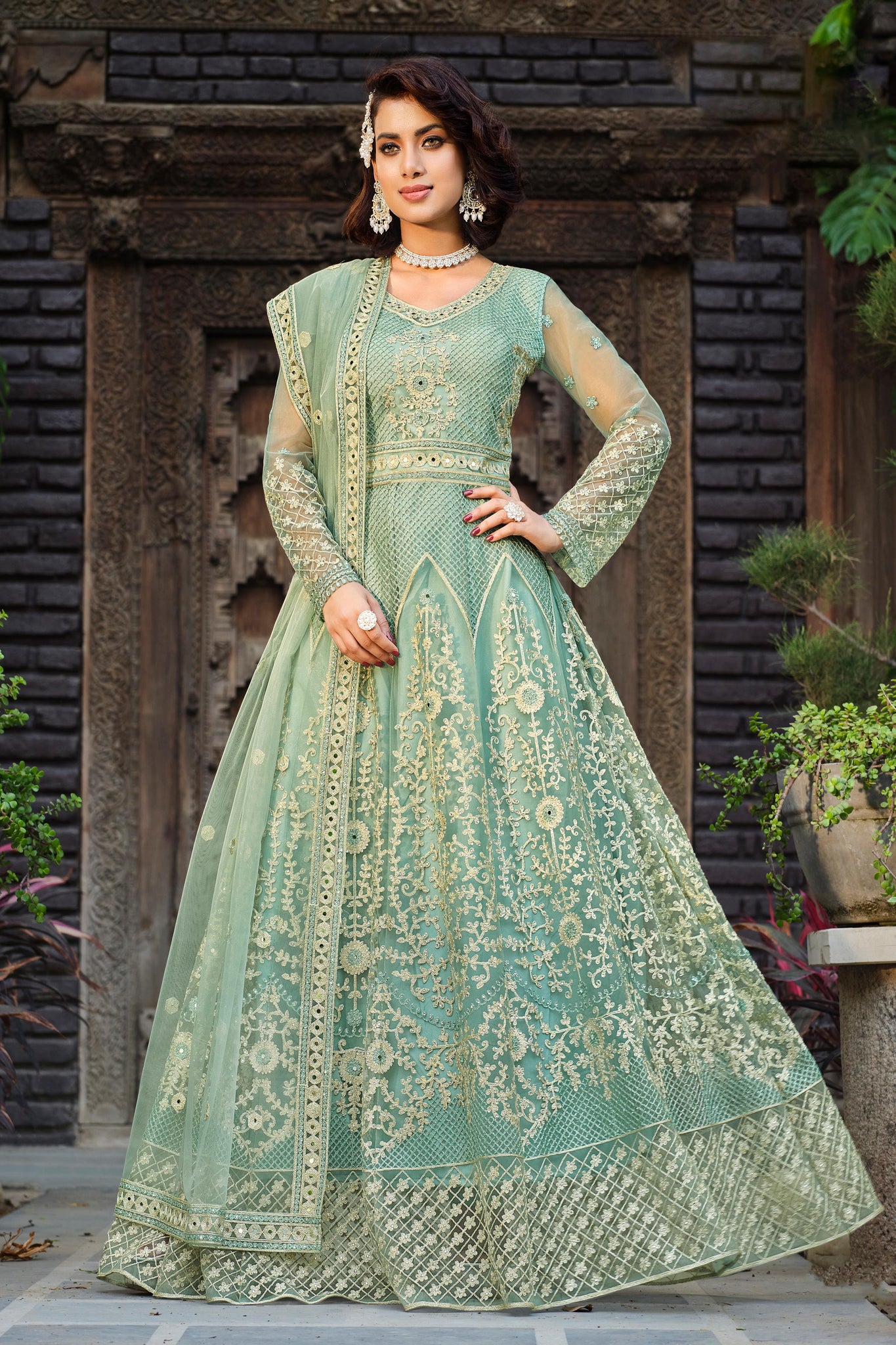 Butterfly Net Semi-Stitched Anarkali Salwar Suit – Yes We Shop
