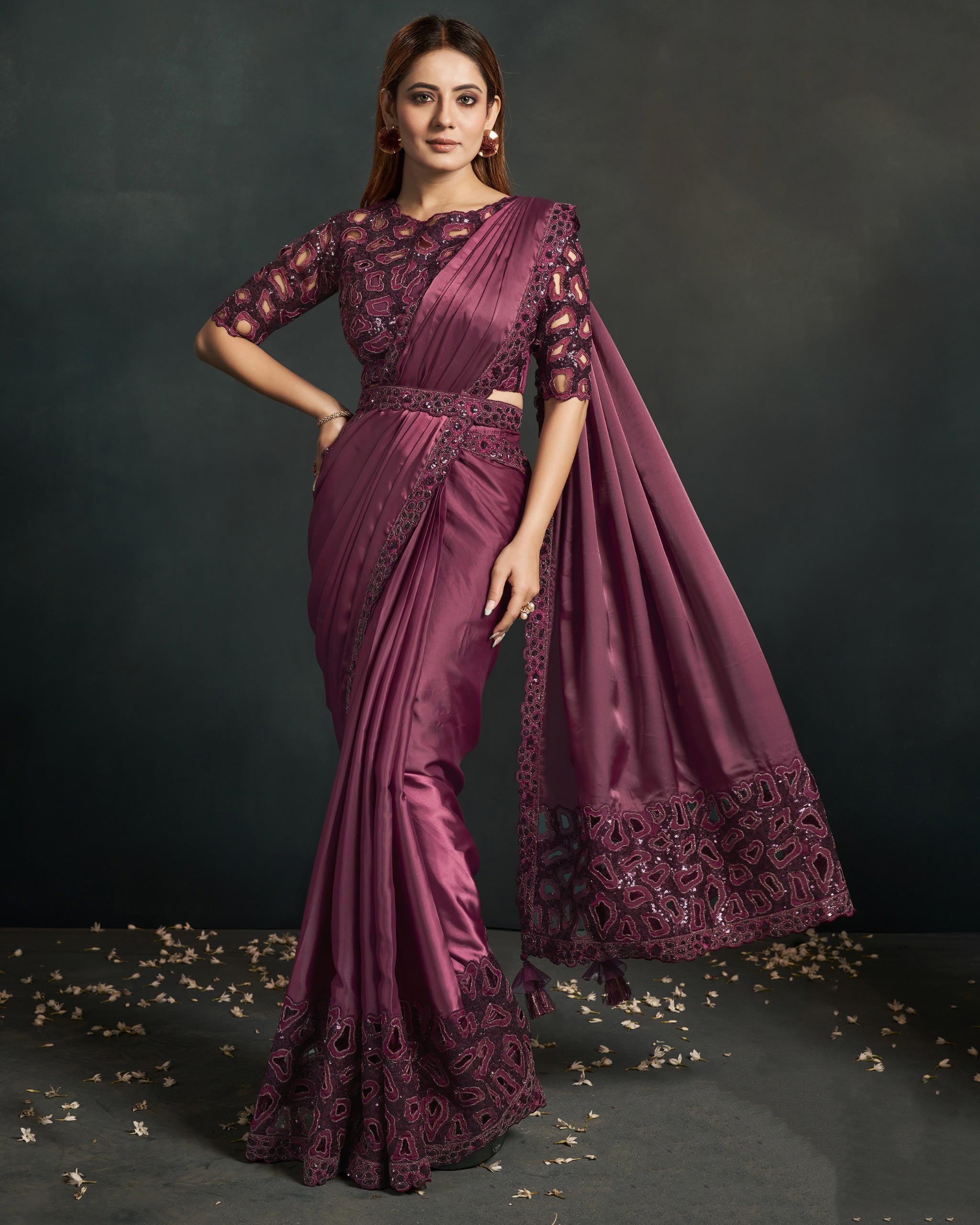Shop for Satin Crepe Sarees Online at Best Price - Urban Womania