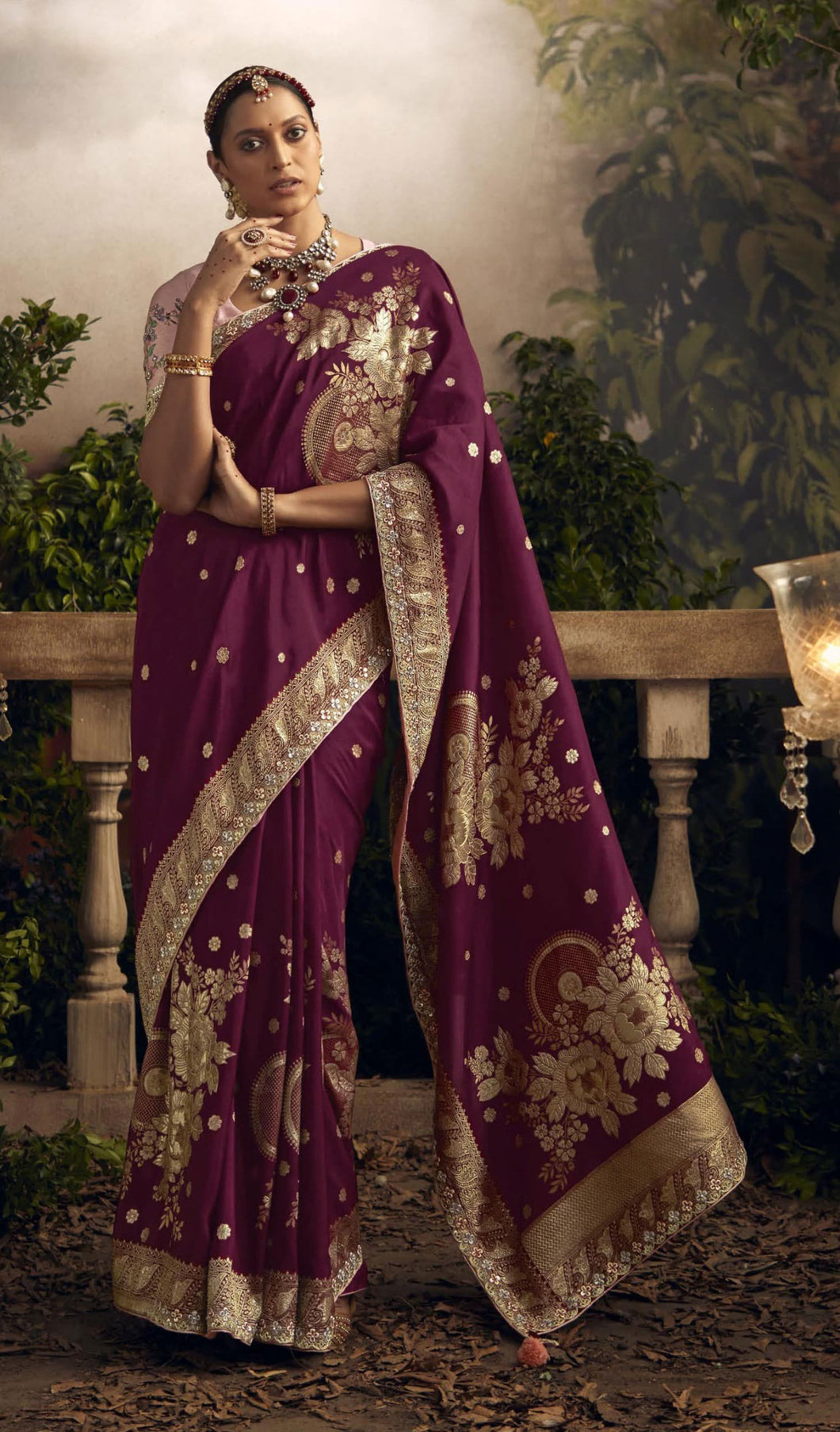 Pure Dola Silk Saree with Embroidery on Border