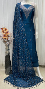 Elegant Vichitra Silk Salwar Material