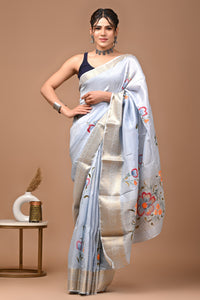 Pure Modal Silk Saree with Hand Block Print