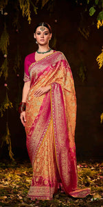 Pure Georgette Silk Saree with Embroidered Blouse