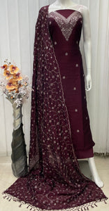 Elegant Vichitra Silk Salwar Material