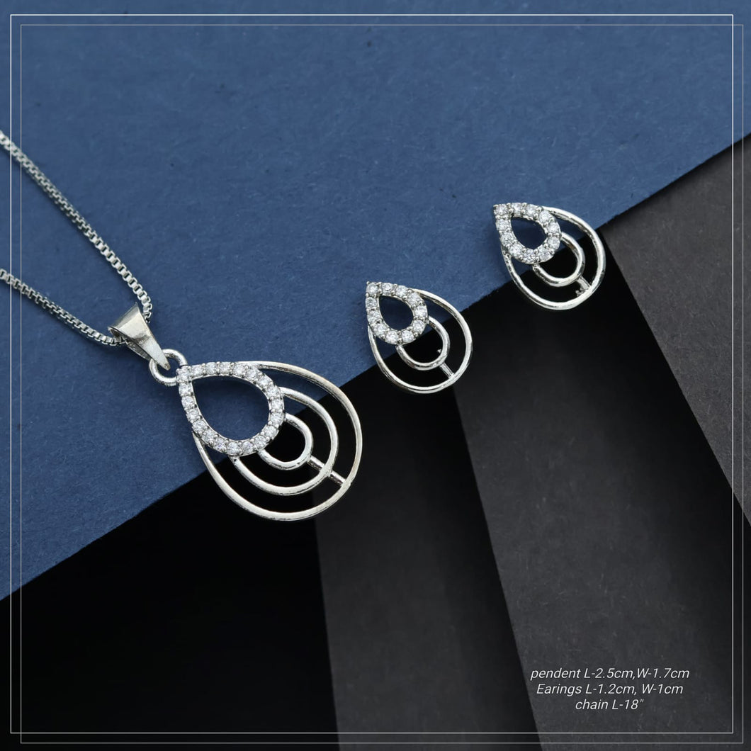 Silver Chain with Pendant Set