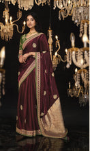 Load image into Gallery viewer, Pure Soft Dola Silk Saree with Heavy Embroidery
