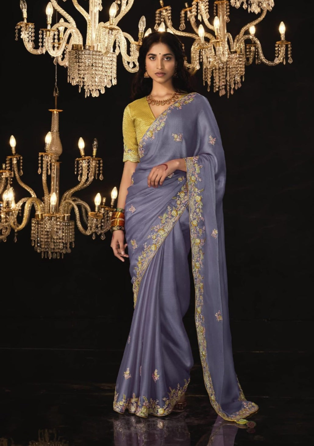 Designer Pure Soft Dola Silk Saree with Blouse