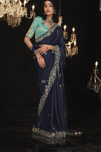 Load image into Gallery viewer, Pure Soft Dola Silk Saree with Contrast Blouse
