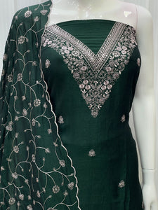 Unstitched Vichitra Silk Salwar Material
