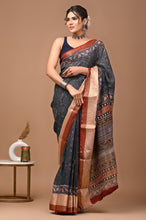 Load image into Gallery viewer, Hand Block Printed Pure Modal Sola Silk Saree
