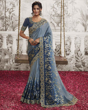 Load image into Gallery viewer, Soft Fancy Saree with Contrast Blouse
