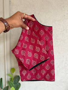 Readymade Cotton  Blouse with Kalamkari Print