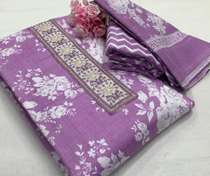 Printed Unstitched Cotton Salwar Material