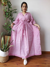 Load image into Gallery viewer, Cotton Kaftan with Hand Block Print
