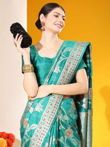 Partywear Tussar Silk Saree