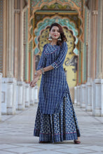Load image into Gallery viewer, Hand Block Printed Cotton Kurta with Long Skirt
