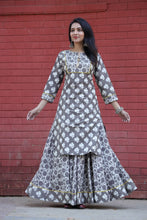 Load image into Gallery viewer, Hand Block Printed Cotton Kurta with Long Skirt
