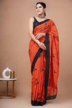 Load image into Gallery viewer, Cotton Hand Block Printed Saree
