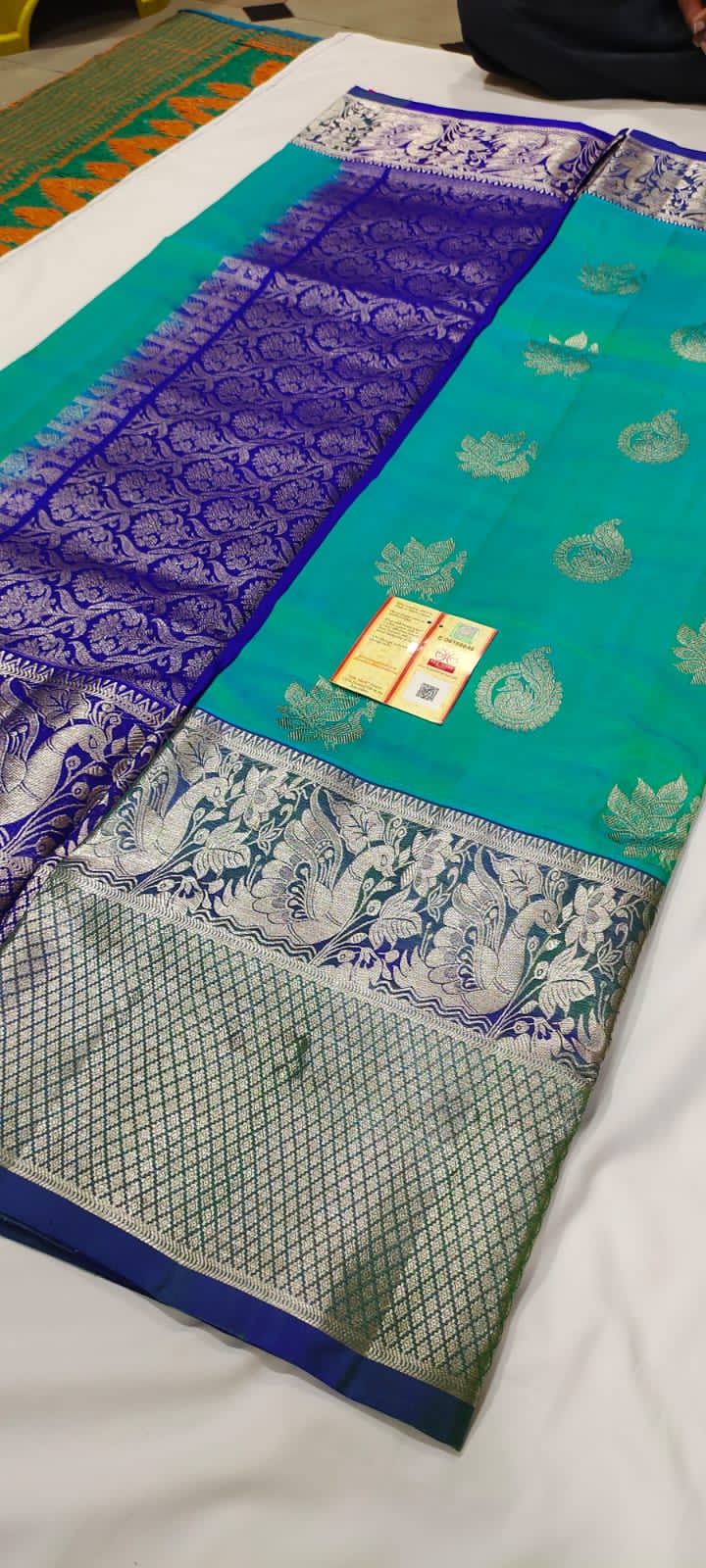 Lavender Venkatagiri Handloom Pattu Silk Saree - Silktatva