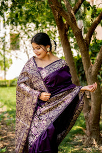 Raw Silk Saree with Kalamkari Print