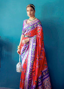 Banarasi Soft Silk Saree with Contrast Brocade Blouse