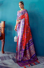 Load image into Gallery viewer, Banarasi Soft Silk Saree with Contrast Brocade Blouse
