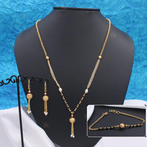 Micro Gold Mangalsutra With Earrings