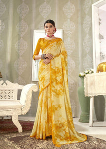 Soft Georgette Saree With Contrast Blouse