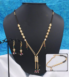 Mangalsutra With Earrings and Bracelet