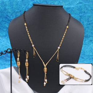 Micro Gold Mangalsutra with Earrings