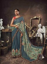 Load image into Gallery viewer, Printed Jute Silk Saree with Patch Work
