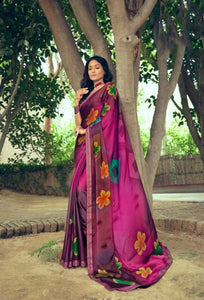 Digital Printed Soft Silk Saree
