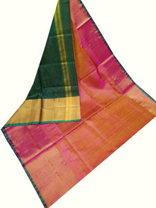Pure Uppada Silk Saree With Contrast Blouse