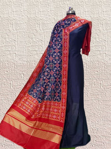 Banarasi Silk Salwar Material with Printed Dupatta
