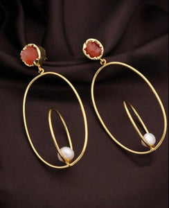 Natural Stone Handcrafted Circle Earring