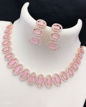 Load image into Gallery viewer, Rose Gold Finish Stone Studded Neckpiece
