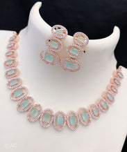 Load image into Gallery viewer, Rose Gold Finish Stone Studded Neckpiece
