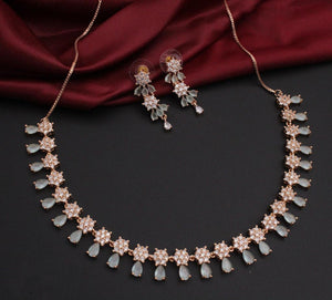 Crystal Stone Necklace with Earrings