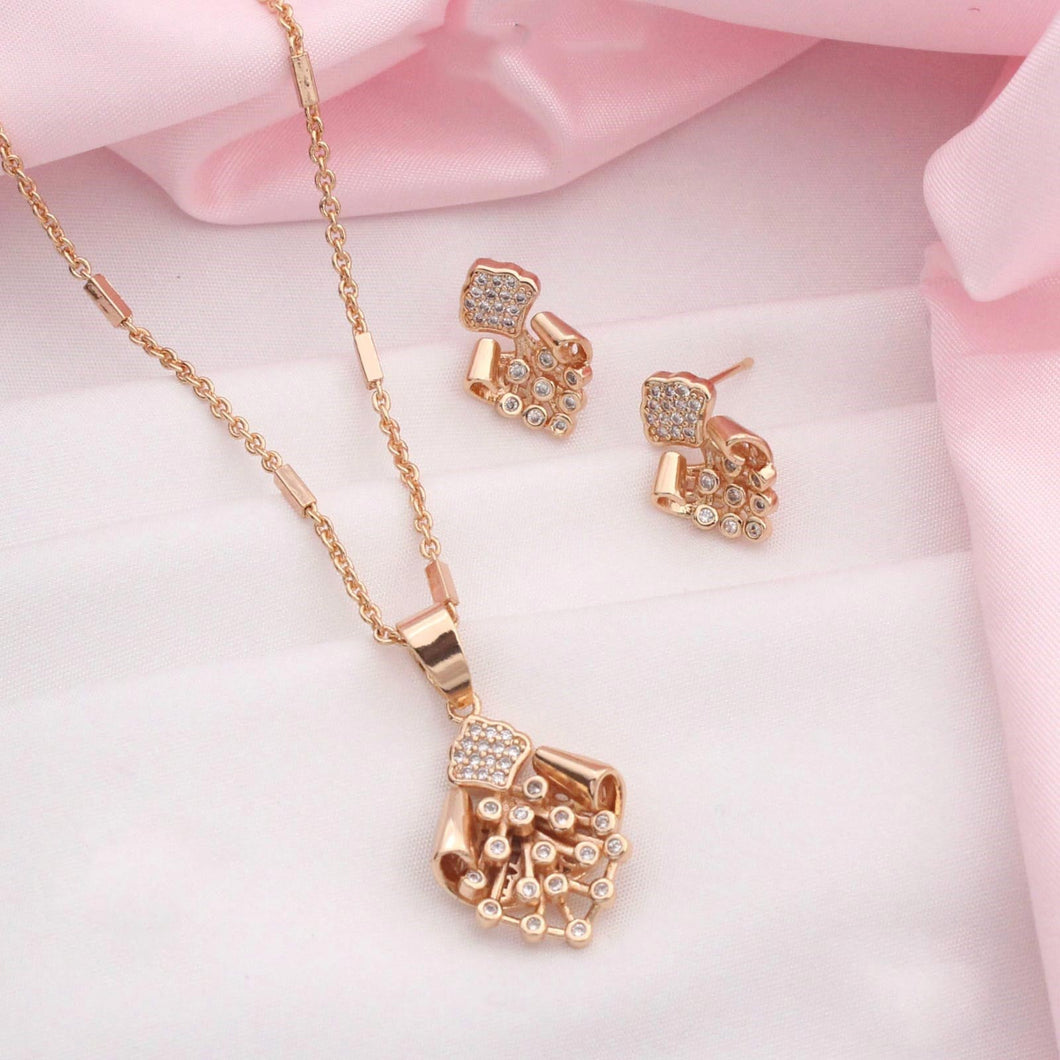 Bouquet Style Pendant and Earrings with Neckpiece