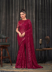 Designer Georgette Saree With Heavy Embroidery