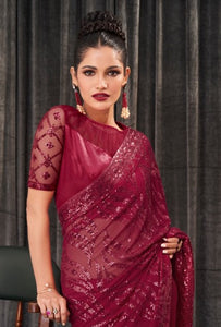 Designer Georgette Saree With Heavy Embroidery